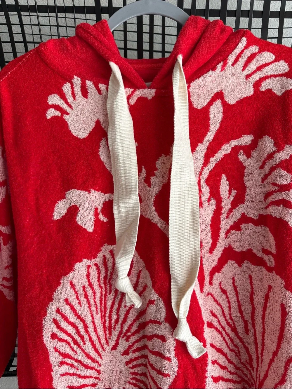 Free people Shell Baby Hoodie cherry red